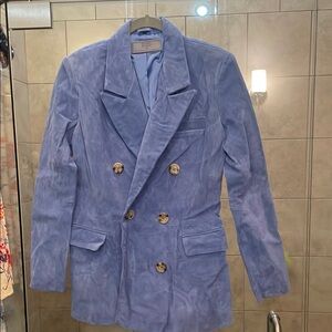 NWT Blank NYC Blue Suede Blazer Jacket Size XS